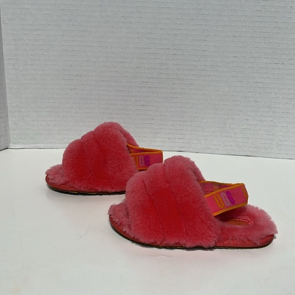 UGG Kids Fluff Yeah Slide Girls Shoes Strawberry Sorbet Multi - Picture 2 of 10